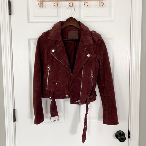 Blank NYC Maroon Suede Moto Jacket - Picture 4 of 6